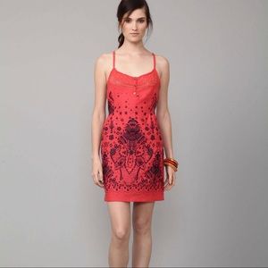 NWT Free People Sunshine Benji Dress in Hot Coral